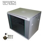 19&quot; nástěnný rozvaděč 12U/600mm celoskleněné  dveře rozebiratelný - černý