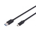 Digitus USB 3.1 Type-C připojovací kabel, typ C na A, M / M, 1,8 m, Super Speed, UL, bl