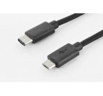 Digitus USB 3.1 Type-C připojovací kabel, typ C na mikro B, m / m, 1,8 m, vysokorychlostní, UL, bl