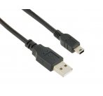 4World Datový kabel mini USB 1.0m Black