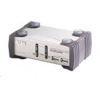 ATEN přepínač KVMP  2-port VGA USB2.0 PS2, audio, 1,2m kabely