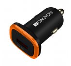 Canyon CNE-CCA01B univerzálna autonabíjačka, 1x USB, výstup 5V/1A, ochrana proti prepätiu, čierna