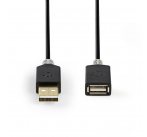 Nedis CCBW60010AT20 - USB 2.0 kabel | A Zástrčka - A Zásuvka | 2 m | Antracit