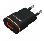 Canyon CNE-CHA01B, univerzálna nabíjačka do steny, 1x USB, 5V/1A, ochrana proti prepätiu, čierna