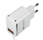 Canyon CNE-CHA043WS, univerzálna nabíjačka do steny, 1x USB, 5V/1A, kábel 1m USB 2.0 na Lightning, biela