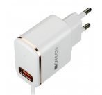 Canyon CNE-CHA043WR, univerzálna nabíjačka do steny, 1x USB, 5V/1A, kábel 1m USB 2.0 na Lightning, biela