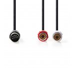 Nedis CAGP20250BK02 - Audiokabel DIN | DIN 5-pin Zástrčka - 2x RCA Zásuvka | 0,2 m | Černá barva