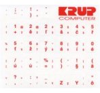 CZ přelepky pro klávesnice s cizím layoutem - červené písmo, průhledné pozadí