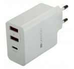 Canyon CNE-CHA08W, univerzálna nabíjačka do steny, 2x USB, 5V/2.4A + 1xUSB-C Quick Charge, Smart IC, biela