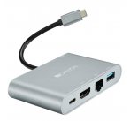 Canyon CNS-TDS04DG Multiport Docking Station, 5 portov, 1xUSB-C + 1xUSB3.0 +1xHDMI+1xRJ45, výstup USB-C