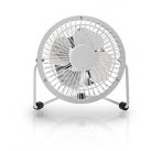 Nedis FNDK1WT10 - Kovový Mini Ventilátor | Průměr 10 cm | Napájení prostřednictvím USB | Bílá barva