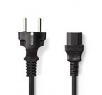 Nedis CEGP10030BK100 - Napájecí Kabel | Schuko Zástrčka - IEC-320-C13 | 10 m | Černá barva