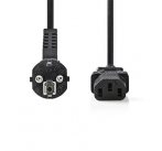 Nedis CEGB10000BK20 - Napájecí Kabel | Úhlová zástrčka Schuko - IEC-320-C13 | 2 m | Černá barva