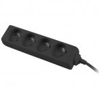 Prodlužovací přívod 230V 3m 4 zásuvky, černý