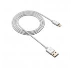 Canyon CNS-MFIC3PW, 1m prémiový opletený kábel Lightning/USB, MFI schválený Apple, perleťovo biely