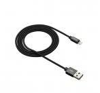Canyon CNS-MFIC3B, 1m prémiový opletený kábel Lightning/USB, MFI schválený Apple, čierny