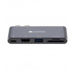 Canyon CNS-TDS05DG Thunderbolt 3 Docking Station, 5 portov, 1xThunderbolt 3+1xUSB3.0+1xHDM+SD a TF Reader