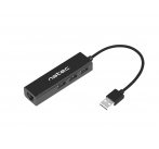 Natec Dragonfly rozbočovač 3x USB 2.0 HUB + RJ45