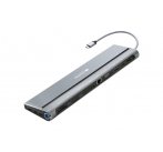 Canyon CNS-HDS09B Multiport Docking Station, 14 portov, 1 x Eth+2xUSB-C+3xUSB3.0+2xHDMI+1xVGA+1xDVI+1xRJ45+1xaudio 3,5mm