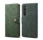 Lenuo Leather flipové pouzdro pro Xiaomi Mi Note 10 Lite, zelená