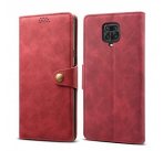 Lenuo Leather flipové pouzdro pro Xiaomi Redmi Note 9 Pro/ Note 9S, červená