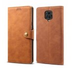 Lenuo Leather flipové pouzdro pro Xiaomi Redmi Note 9 Pro/ Note 9S, hnědá