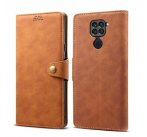Lenuo Leather flipové pouzdro pro Xiaomi Redmi Note 9, hnědá