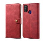 Lenuo Leather flipové pouzdro pro Samsung Galaxy M21, červená