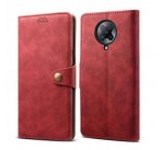 Lenuo Leather flipové pouzdro pro Xiaomi Poco X3, červená