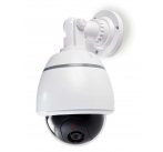 NEDIS atrapa bezpečnostní kamery s blikající LED/ dome/ IP44/ venkovní/ bílá