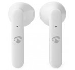 NEDIS bezdrátová sluchátka + mikrofon/ TWS/ BT/ 103 dB/ výdrž 3 hodiny/ hlasové ovládání/ nabíjecí pouzdro/ bílé
