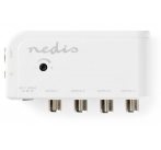 NEDIS zesilovač CATV/ maximální zesílení 10 dB/ 50–790 MHz/ 4 výstupy/ konektor IEC/ bílý