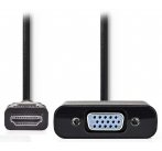 NEDIS HDMI redukční kabel/ HDMI zástrčka - VGA zásuvka/ černý/ 20cm