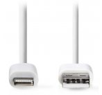 NEDIS synchronizační a nabíjecí kabel/ Apple Lightning 8-pin zástrčka - USB A zástrčka/ bílý/ 1m