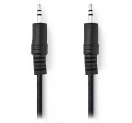 NEDIS stereo audio kabel s jackem/ zástrčka 3,5 mm - zástrčka 3,5 mm/ černý/ 50cm