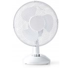 NEDIS stolní ventilátor/ průměr 23 cm/ výkon 22 W/ 2 rychlosti/ funkce oscilace/ kabel 1,5 m/ bílý