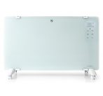 NEDIS Wi-Fi chytré konvekční topné těleso/ termostat/ skleněný přední panel/ IP24/ výkon 2000 W/ bílé
