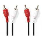 NEDIS stereo audio kabel RCA/ 2× zástrčka RCA - 2× zástrčka RCA/ černý/ 1m