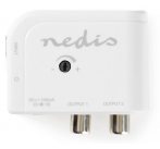 NEDIS zesilovač CATV/ maximální zesílení 15 dB/ 50–790 MHz/ 2 výstupy/ konektor IEC/ bílý