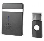 NEDIS sada bezdrátového domovního zvonku/ napájení na baterii/ 36 melodií/ dosah 300 m/ 80 dB/ černá