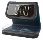 NEDIS budík/ bezdrátová nabíječka/ Qi certifikace/ vícebarevné noční svítidlo/ 5VDC/9VDC/ 1.0A/1.1A/ USB/ černý