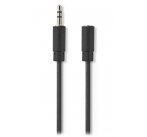 NEDIS stereofonní audio kabel/ 3,5mm jack zástrčka - 3,5mm jack zásuvka/ černý/ 2m