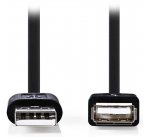 NEDIS prodlužovací kabel USB 2.0/ zástrčka A - zásuvka A/ černý/ 1m