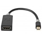 NEDIS redukční kabel/ Mini DisplayPort zástrčka - HDMI zásuvka/ antracit/ 20 cm