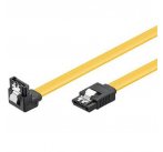 PremiumCord 0,7m SATA 3.0 datový kabel 1.5GBs / 3GBs / 6GBs, kov.západka, 90°