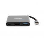 Natec multifunkční adaptér Fowler MINI USB-C PD, USB 3.0, HDMI 4K
