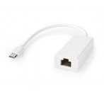 Nedis CCGT64951WT02 - LAN adaptér USB-C | Typ-C Zástrčka - RJ45 (8P8C) Zásuvka | 0,2 m | 100 Mpbs | Bílá barva