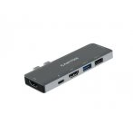 Canyon CNS-TDS05B 7v1 hub pre MacBook, USB-C Power delivery, 1xUSB 3.0, 1xUSB 2.0, 2xHDMI, TF a SD reader