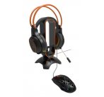 Canyon CND-GWH200B, 3v1, stojan pre herný headset + bungee stabilizátor kábla hernej myši + USB hub, čierny