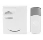 NEDIS sada bezdrátového domovního zvonku/ napájení na baterii/ 36 melodií/ dosah 300 m/ 80 dB/ bílá